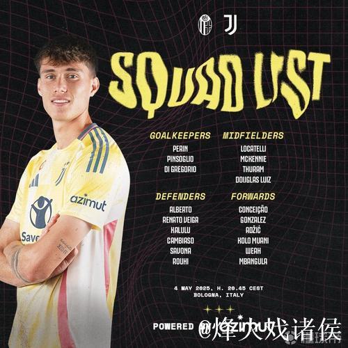 尤文公布客战博洛尼亚大名单：与周中欧冠相同，伊尔迪兹领衔